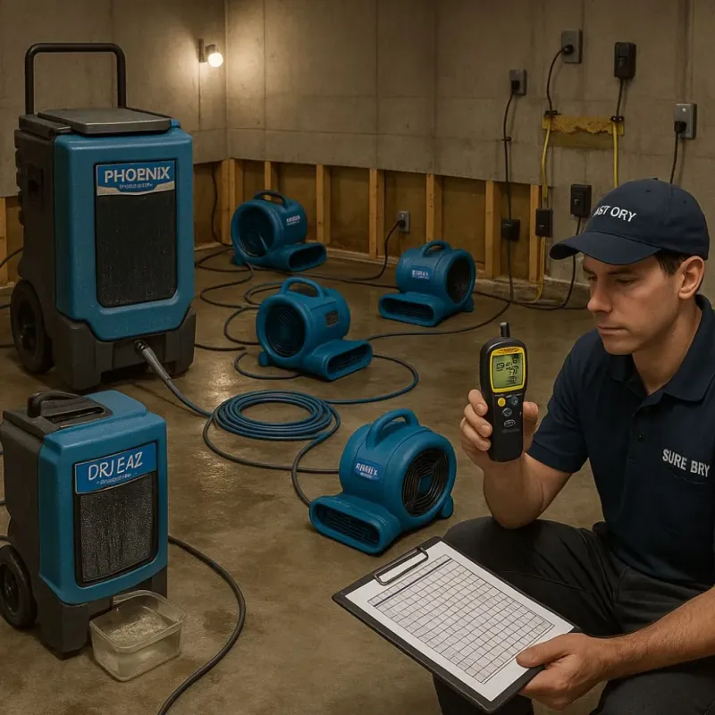 Structural Drying and Dehumidification process in Olla, LA